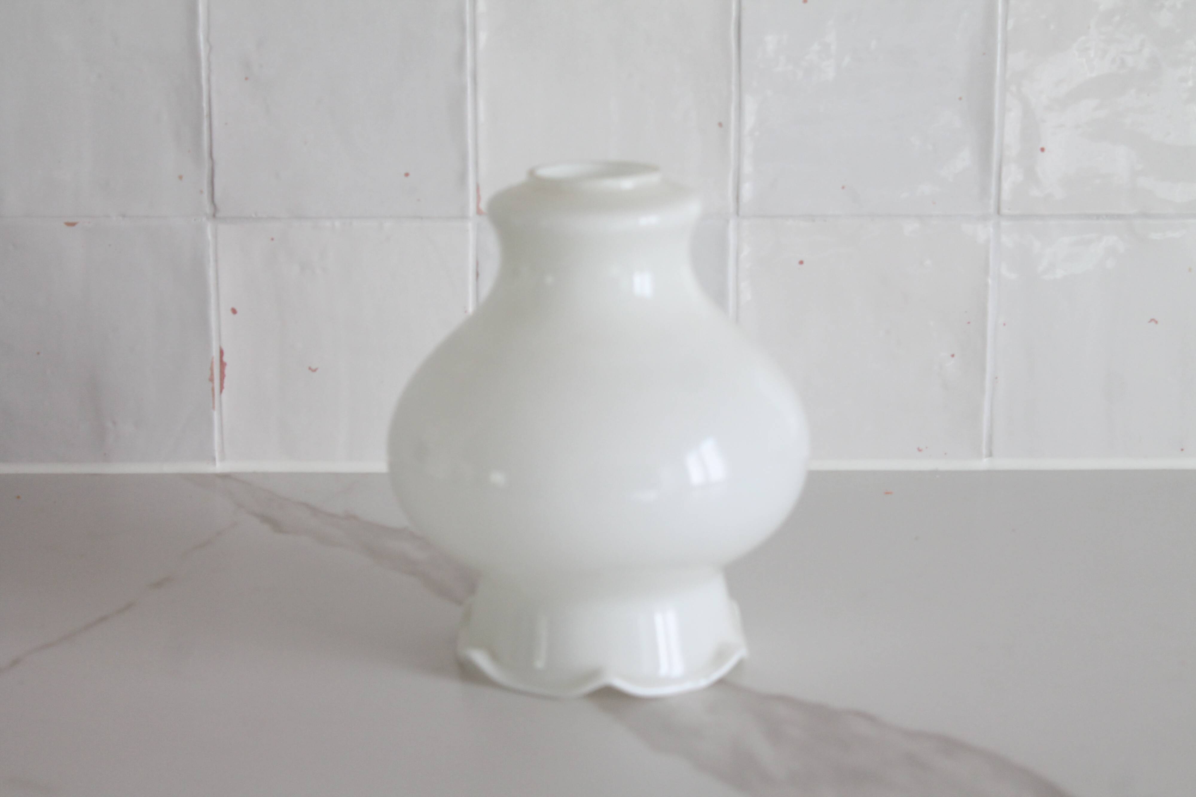 Vintage white opaline glass lampshade 19.5 cm, 4467