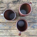 Set of 3 XL mugs in metallic sandstone-70s
