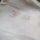 6 old damask linen napkins with a monogram