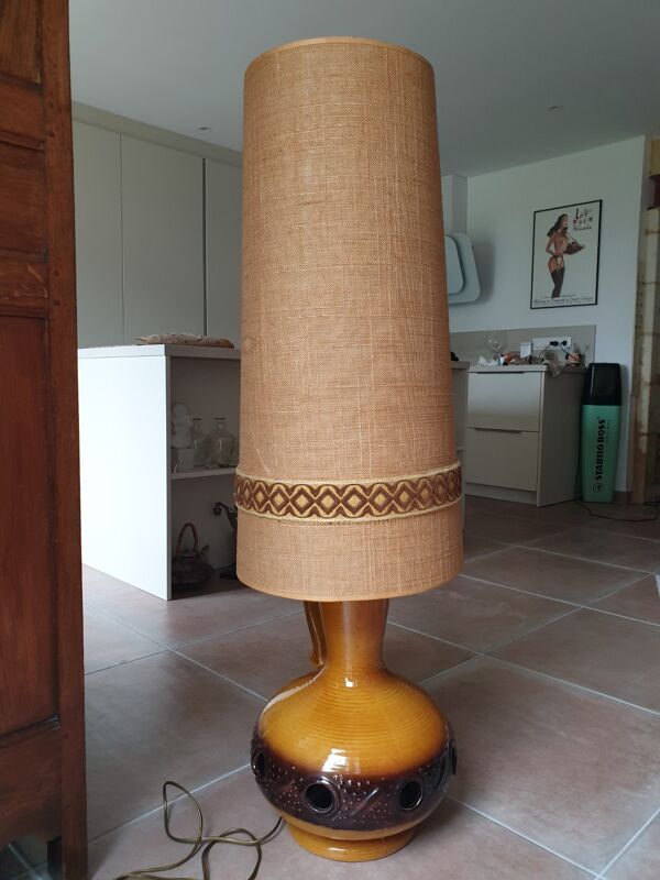 Lampe de sol céramique années 70