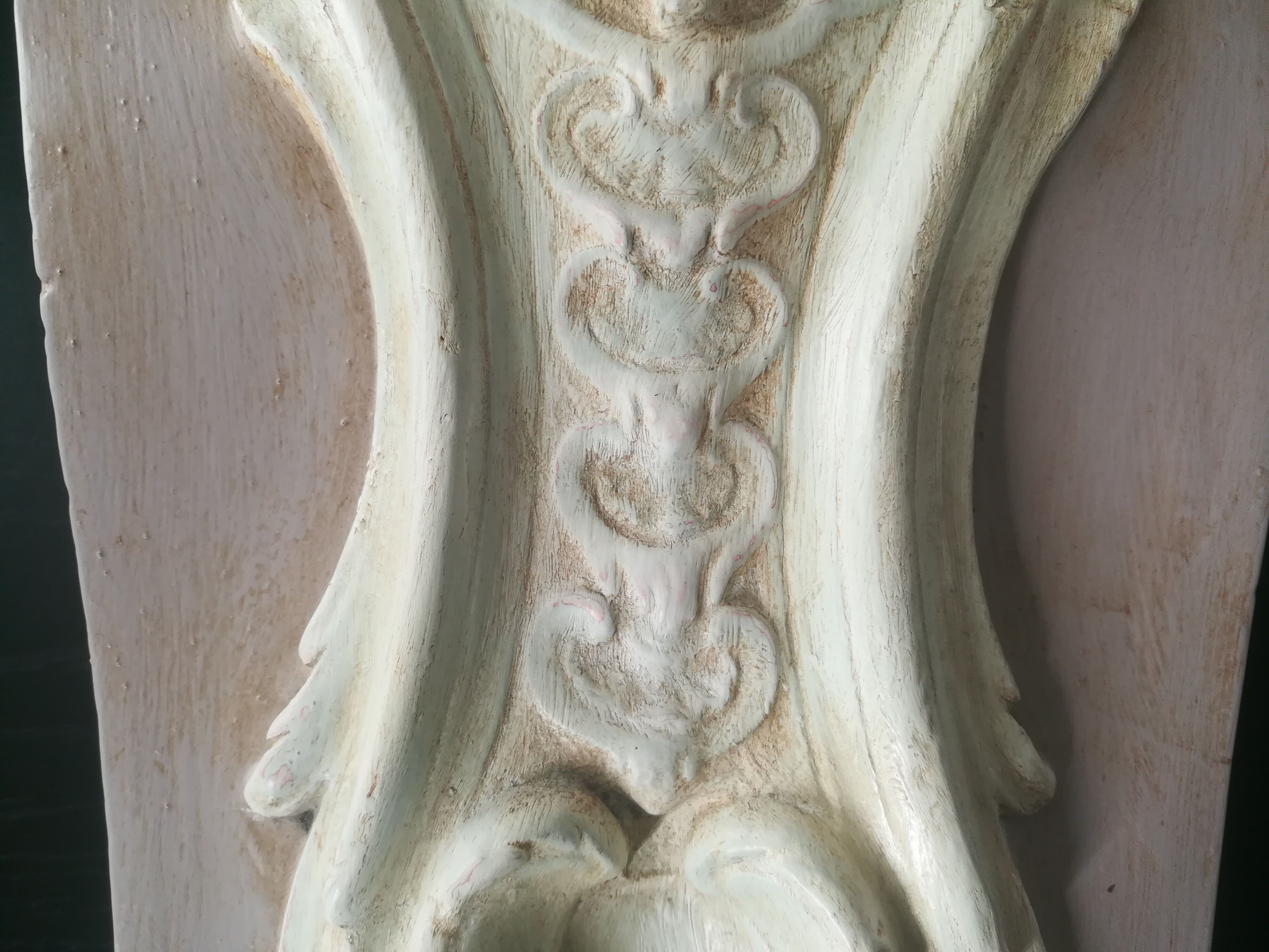 Patinated plaster wall cariatide console