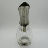 Carafe à décanter verre et métal argenté forme canard