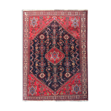 Tapis persan vintage fait à la main tapis traditionnel rouge bleu laine - 117x160cm