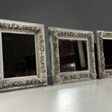 Set of three French mirrors white