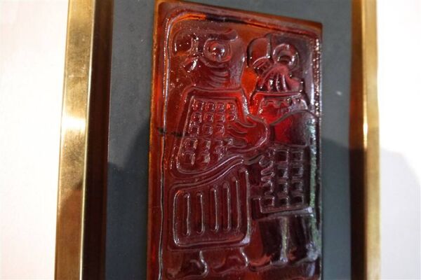 Paire d'appliques scandinave en laiton et verre de Erik Hoglund