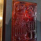 Paire d'appliques scandinave en laiton et verre de Erik Hoglund