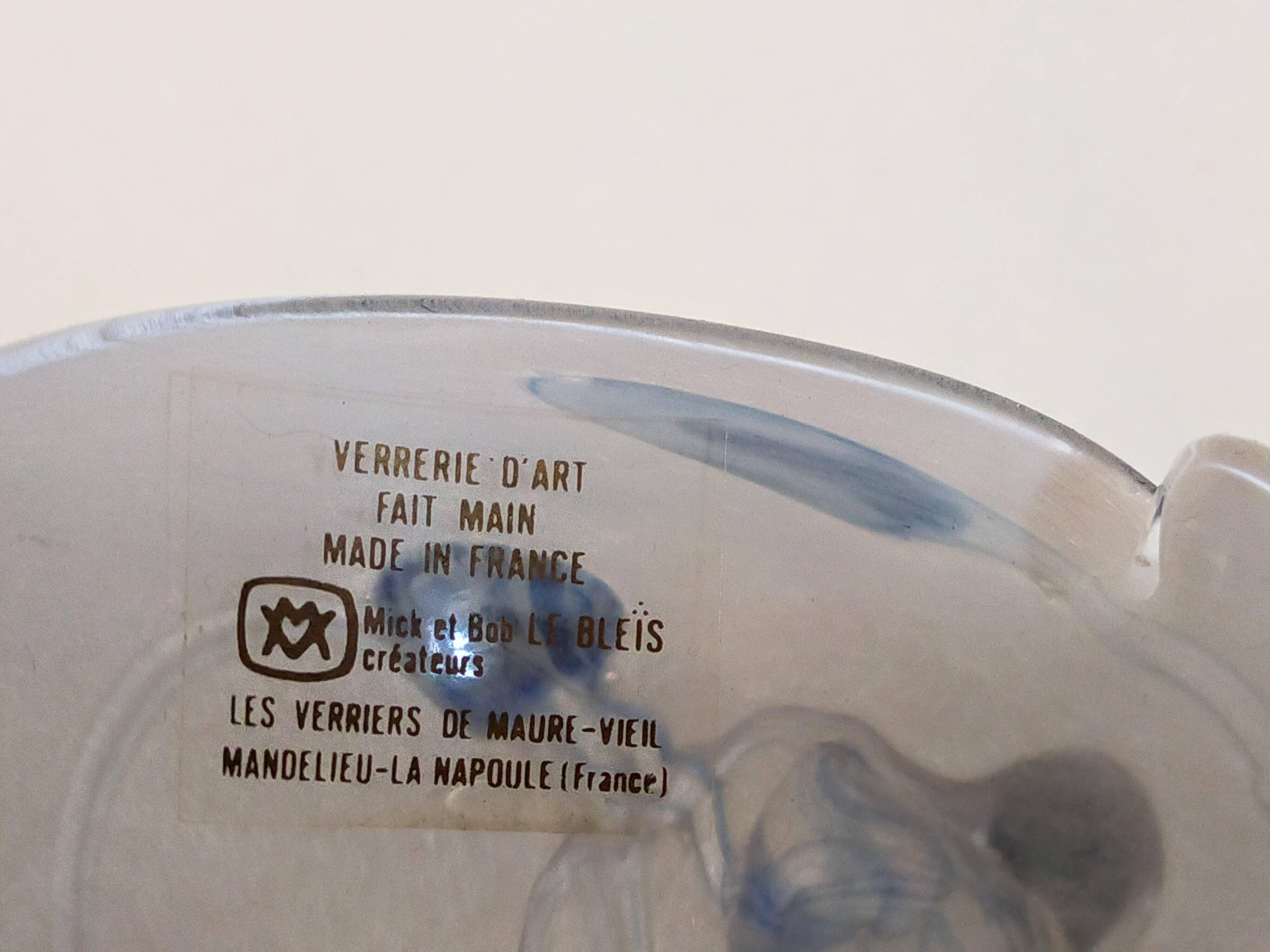 Vase glass paste of the glassmakers of Maure Vieil Mick and Bob Le Bleïs 80s