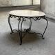 Vintage 1940s art deco marble and metal pedestal table