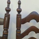 Set of 6 high-backed straw-seated chairs in solid oak from the early 1900s.