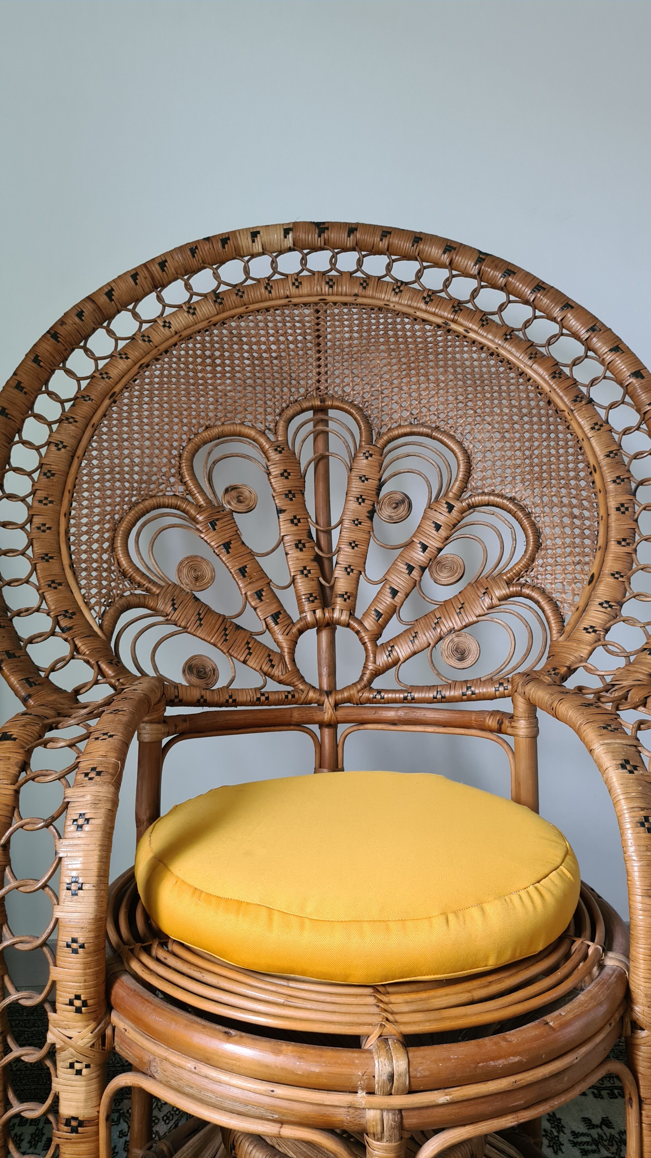 Vintage Emmanuelle armchair in rattan