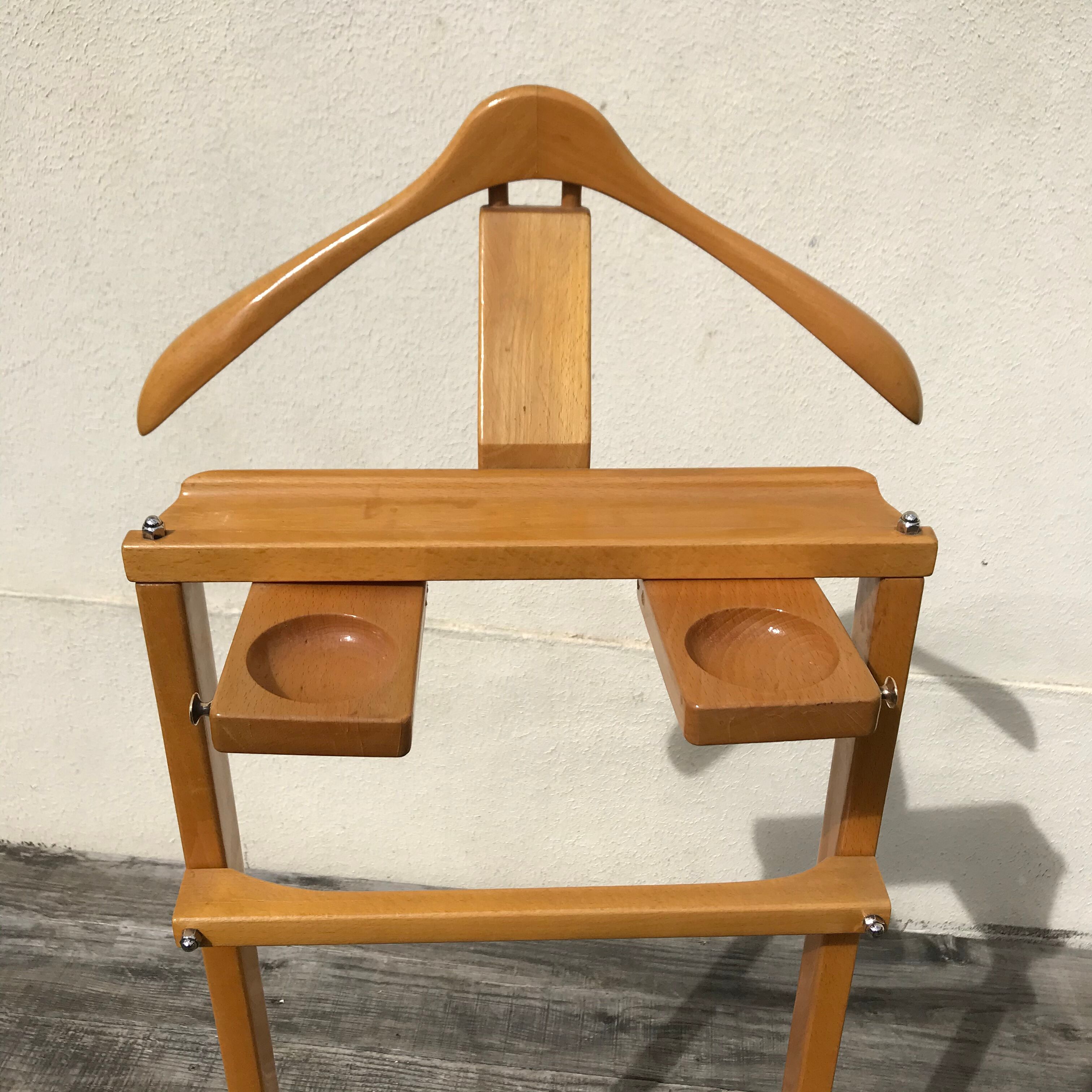 Vintage valet in blond beech
