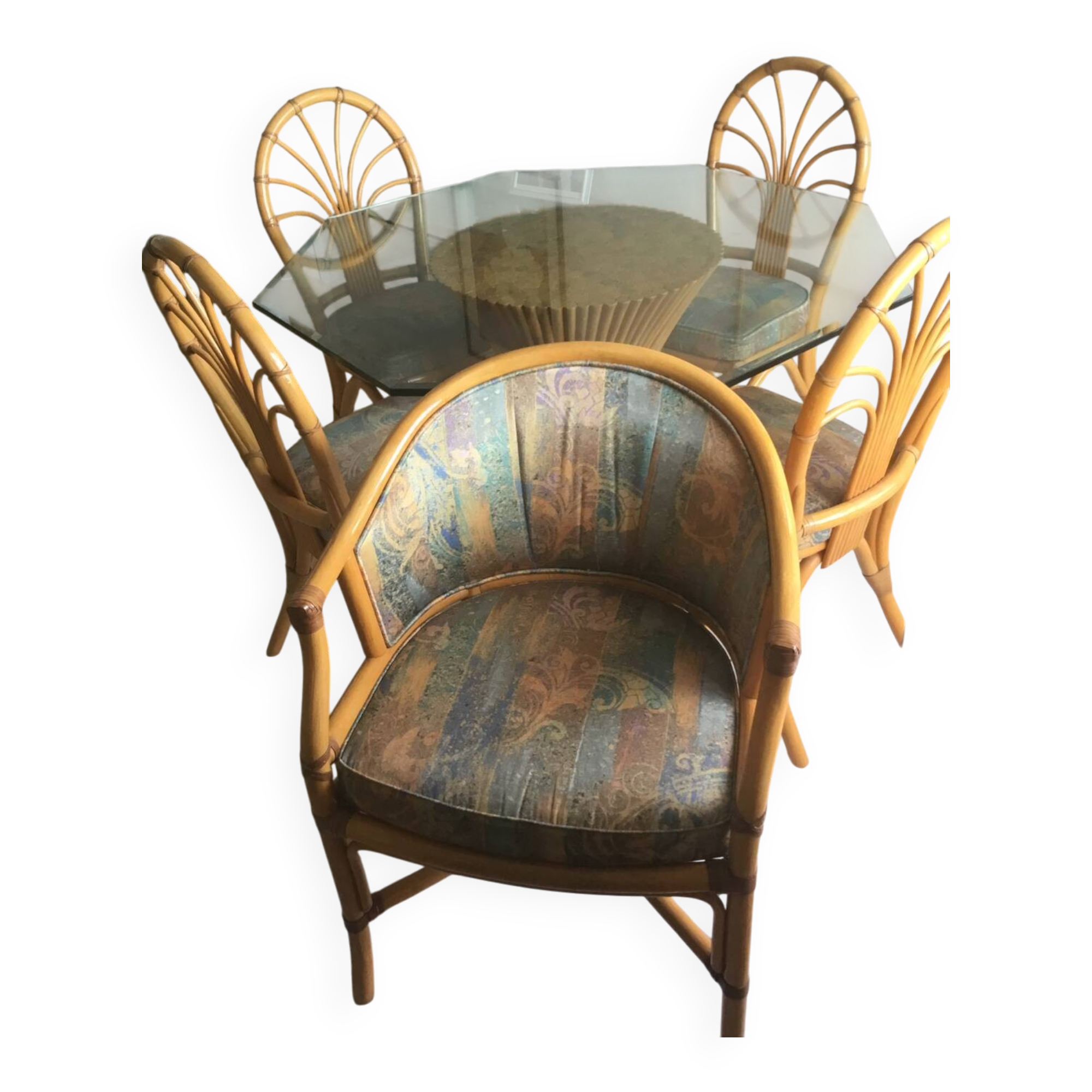Maugrion rattan dining set