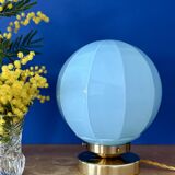 Vintage Art Deco blue opaline globe table lamp