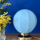 Vintage Art Deco blue opaline globe table lamp