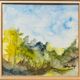 Watercolor painting "Forest landscape" signed + frame
