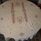 Embroidered cotton tablecloth 90s