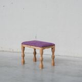 Tabouret danois du milieu du siècle en chêne style Henning Kjaernulf
