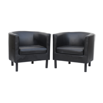 Pair of gondola chairs in black skai