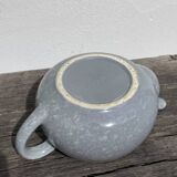 Théière 1980 grise et blanche moucheté