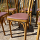 Set of 6 baumann bistro chairs N°12 skaï color "wine lees"