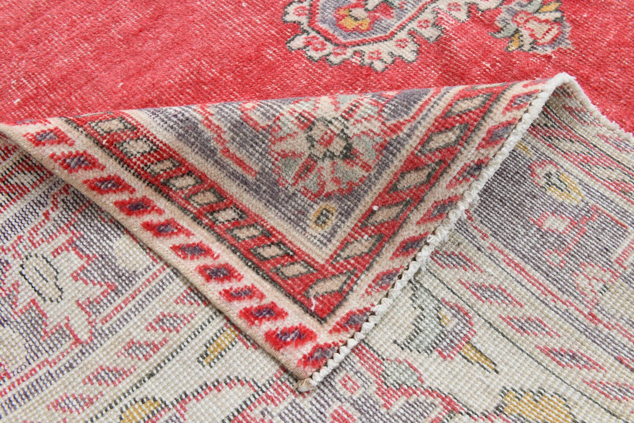 Red & Cream Classic Turkish Vintage Rug, 205x310Cm