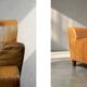 Canapé 3 places en cuir marron industriel vintage des années 1960, style mid-century modern