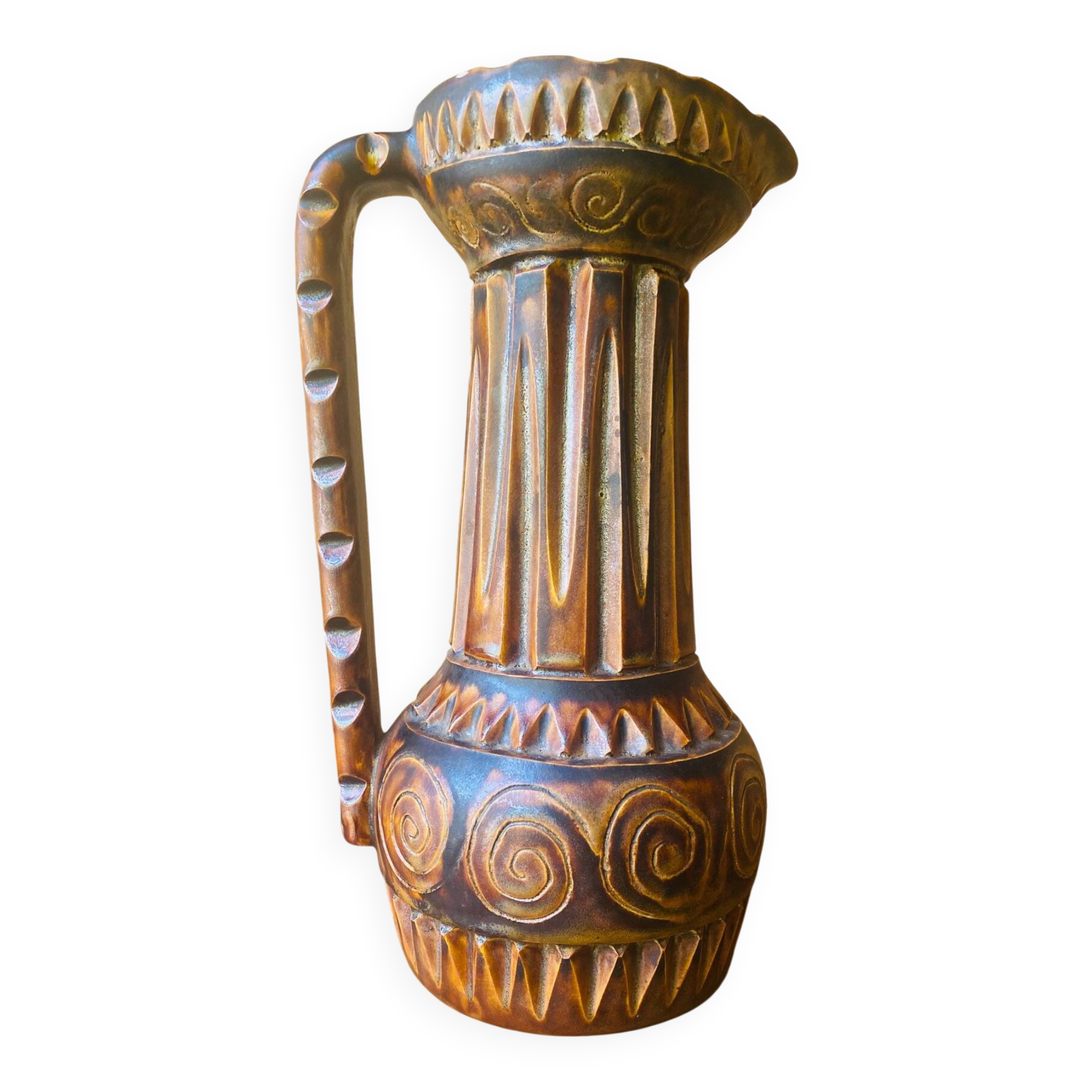 Vase pichet en céramique  Huguette Bessone Vallauris années 1960.