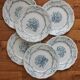 6 flat plates in iron earth Pompadour earthenware factory of Clairefontaine
