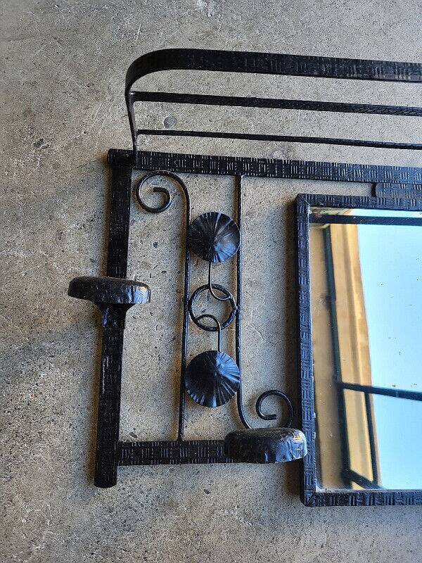 Porte manteaux miroir en fer forge