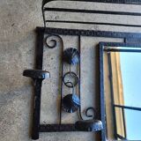 Wrought iron mirror coat rack