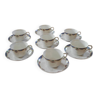 8 Cups and Saucers Bernardaud Limoges – Circa 1900-1920