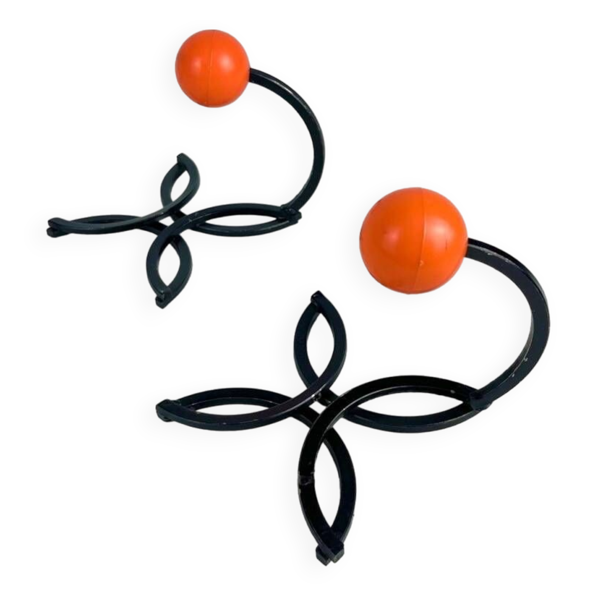 Duo de patères boule et fleur années 70