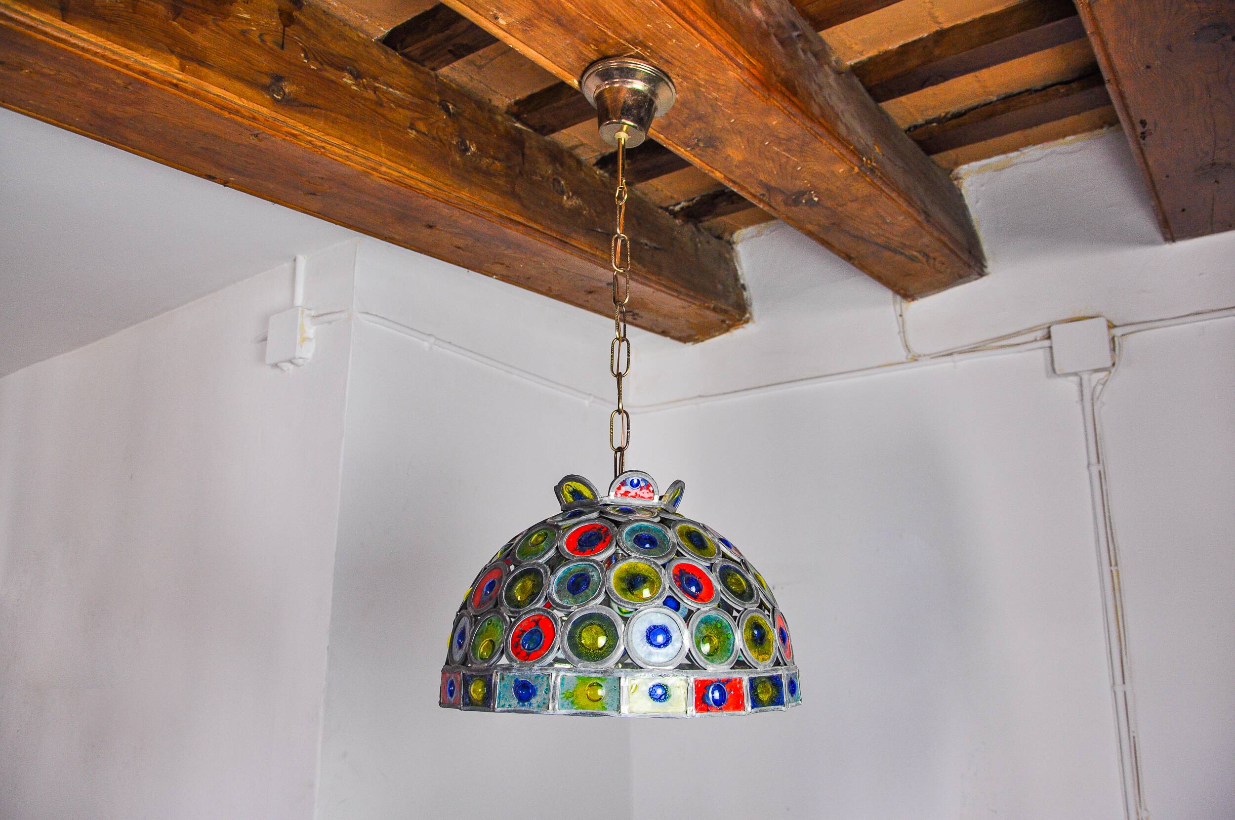 Brutalist chandelier by Felipe Derflingher for Feders, blown glass, 1960, Mexico