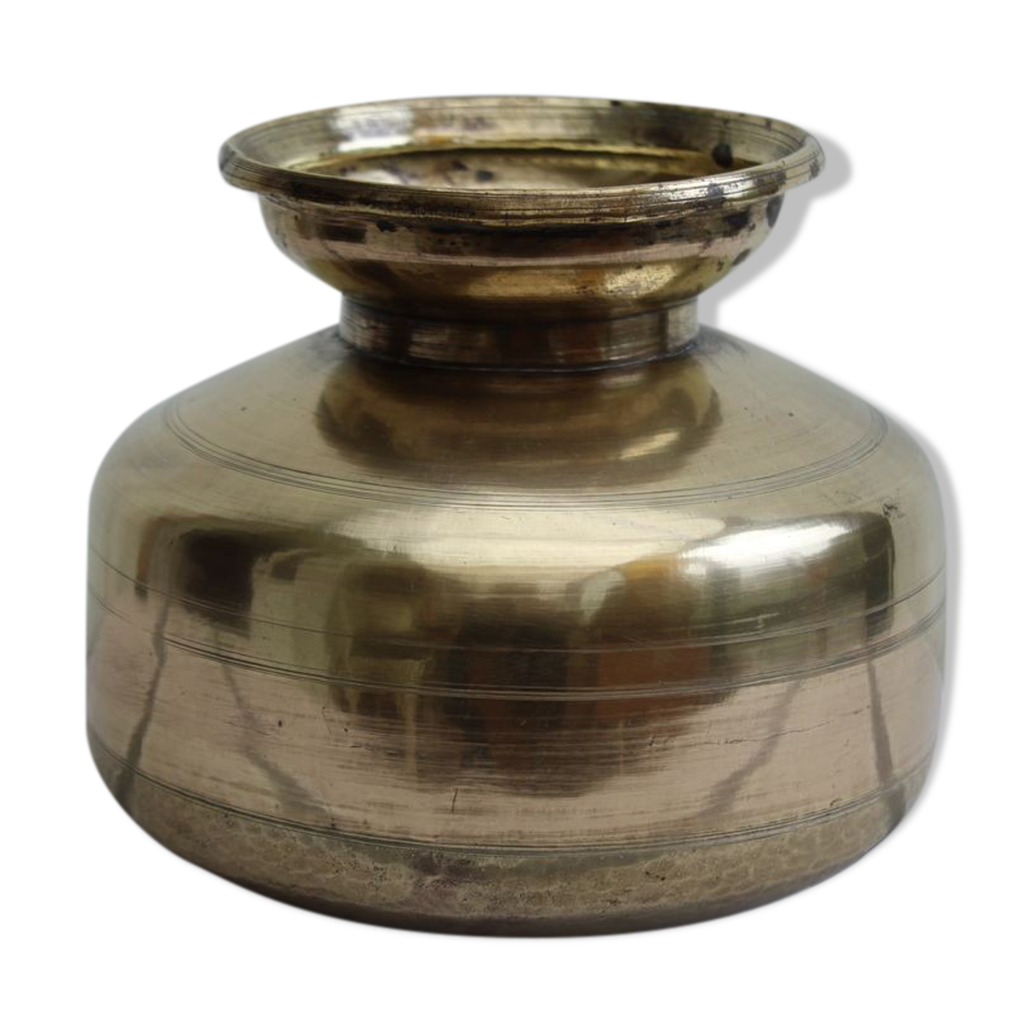 Golden brass vase