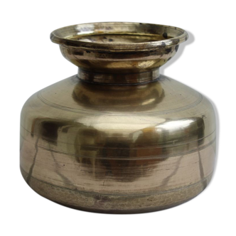Golden brass vase