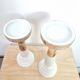 Painted wooden candlesticks