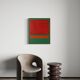 Red on green unique acrylic painting