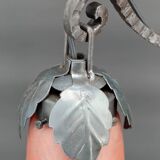 Two-headed wrought iron lamp by Muller, Art Deco, France, Circa 1920