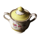 Sugar bowl Lunéville Yellow Gilding Pink flowers
