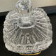 Vintage glass and brass candy box