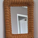Miroir en rotin