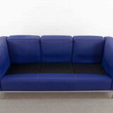 Cassina LC2 3seat Sofa by Charlotte Perriand, Le Corbusier and Pierre Jeanneret in blue fabrics