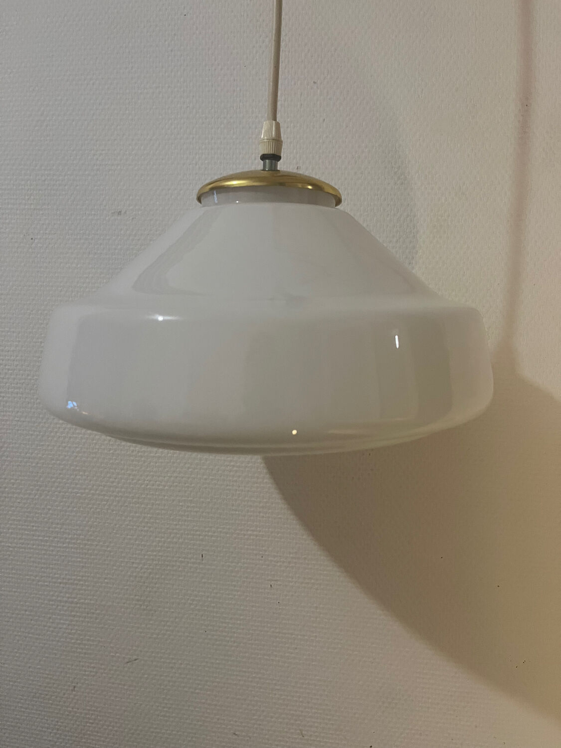 Pascot opaline globe pendant light, gold canopy