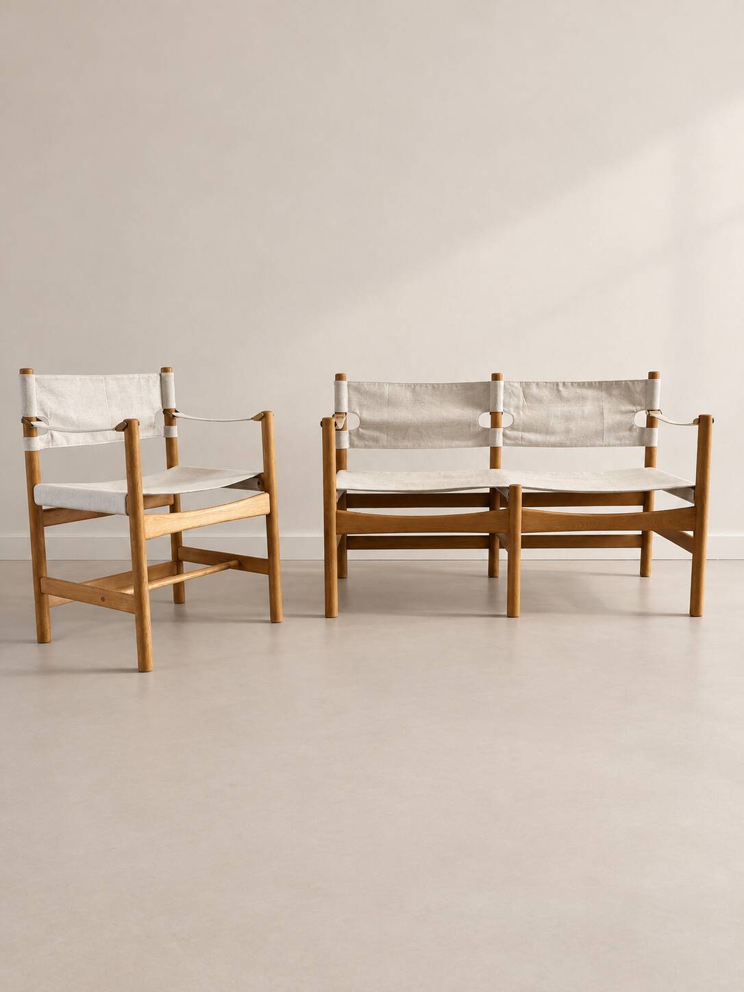 Chair and bench by Børge Mogensen for Fredericia