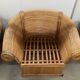 Pair of vintage rattan armchairs