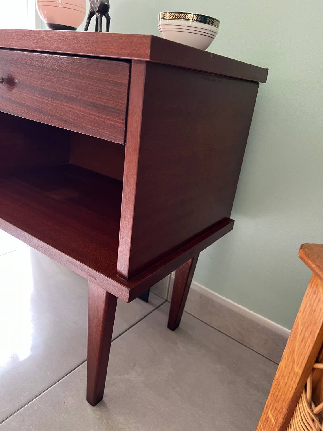 Vintage wooden bedside table