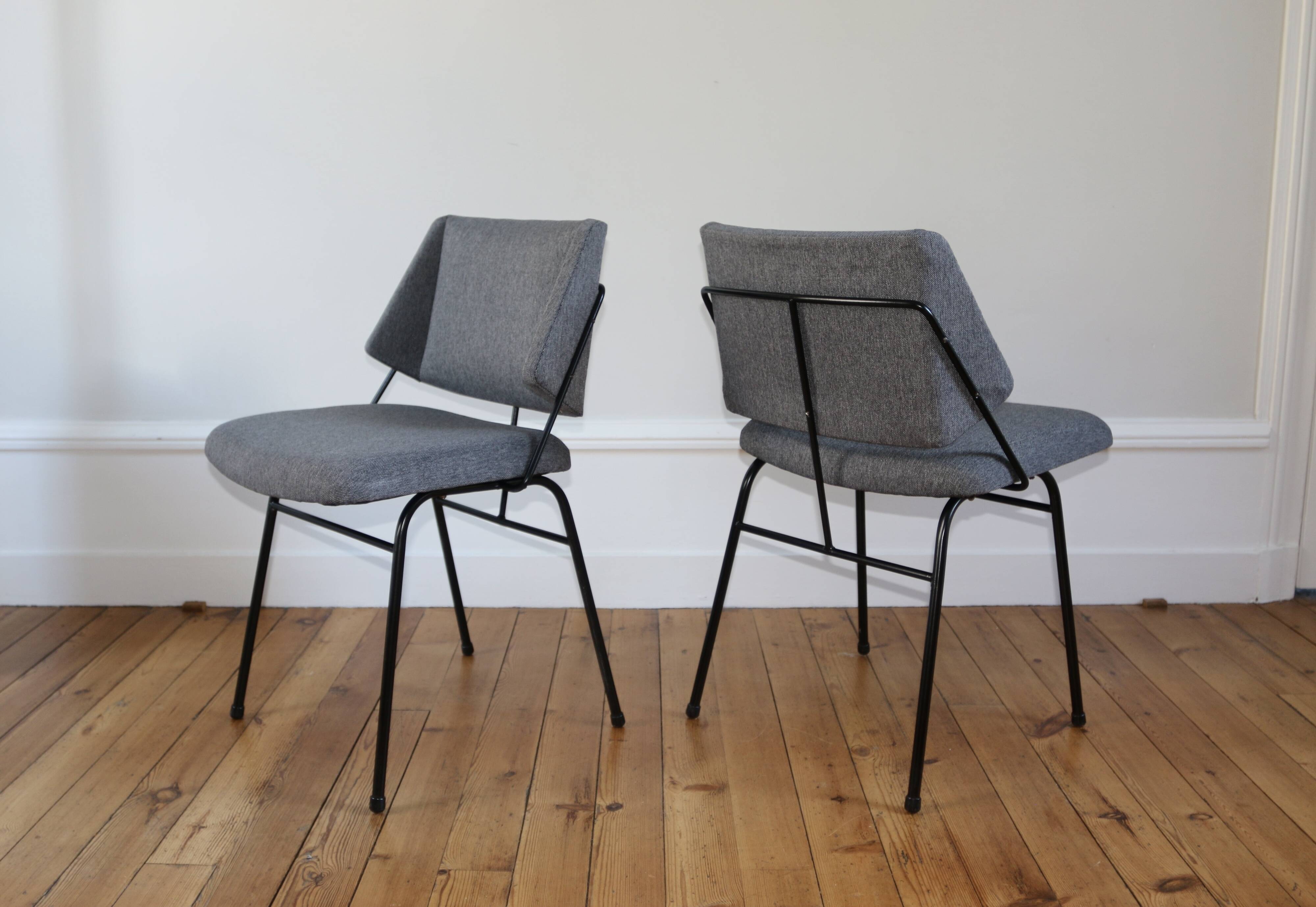 Series of 6 vintage modernist chairs Raphael Raffel, 1950s