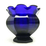 Vase Biedermeier, verre cobalt, République tchèque, 19e siècle