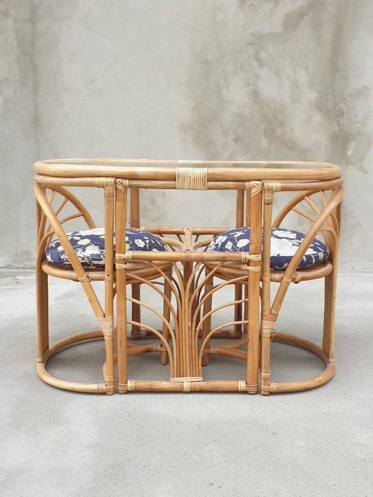 Bamboo chairs, Italy, 1960s, set of 3