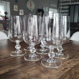 Set of 6 wine glasses top tasting hexagonal foot